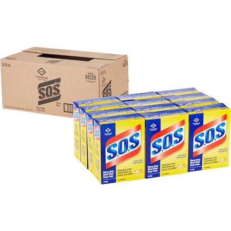 Clorox Scrub Pads w/Soap, Heavy-Duty, Steel Wool, 5"x4", PK 180 CLO88320CT